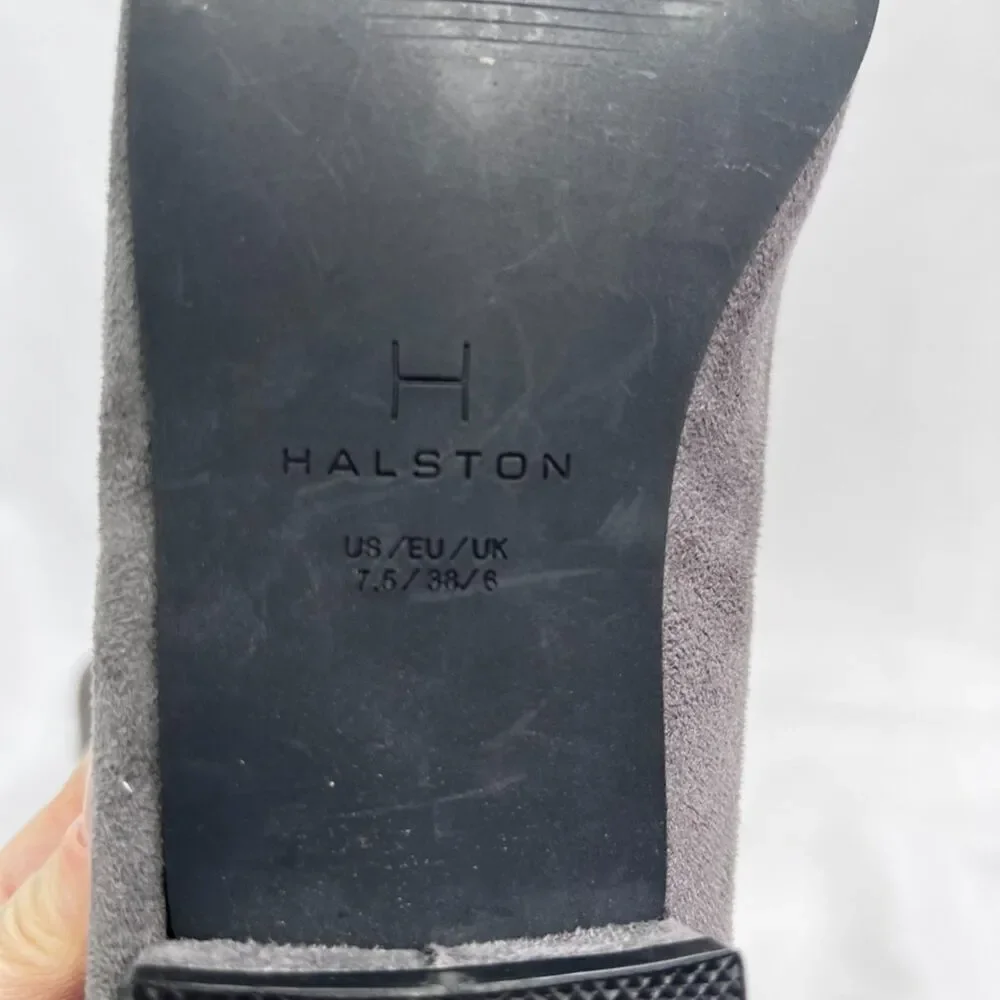 H by Halston‎ Barcelona Gray Vegan Suede Pointed Toe Slip On Flats Size 7.5
